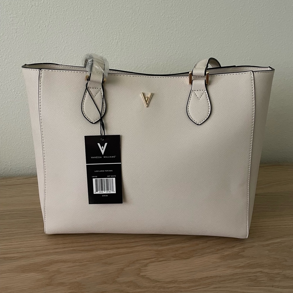 NWT Vanessa Williams Cream Lush Large Tote Bag